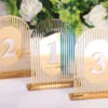 Gold Arch Table Numbers Full Striped Cut-Out